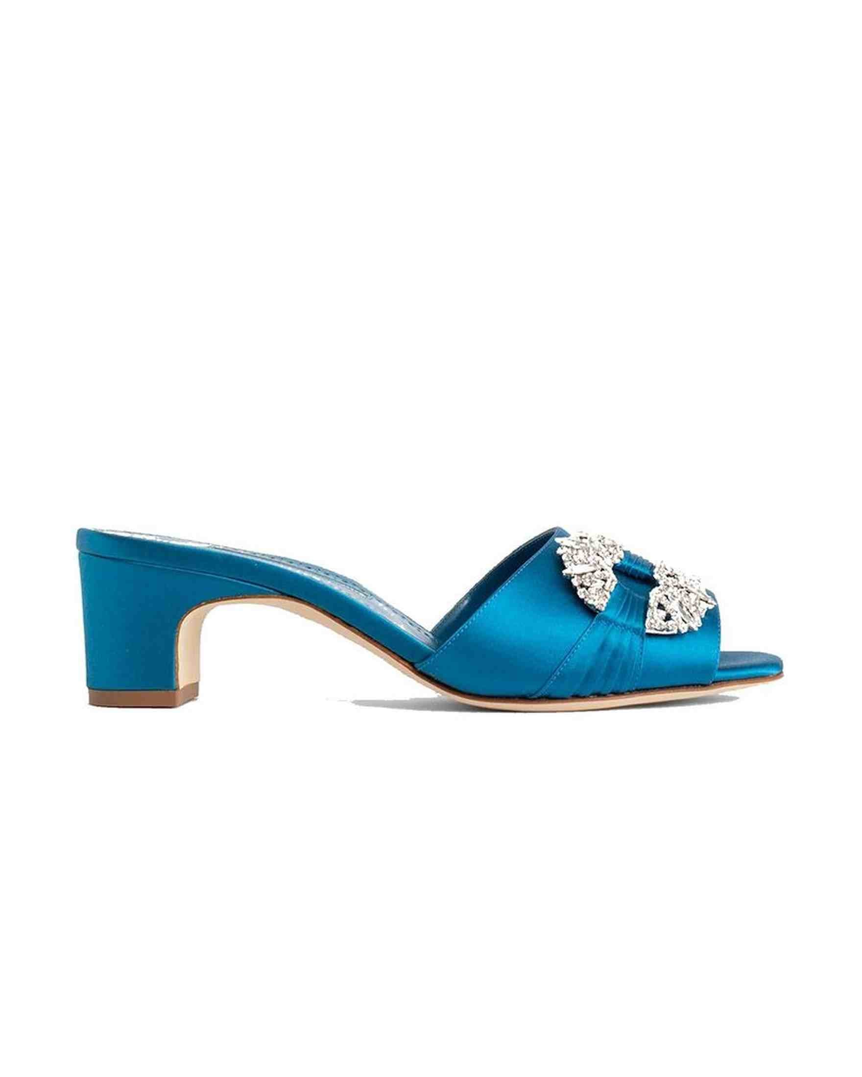 Manolo Blahnik Satin Prinap 050 Mules Glam Steals