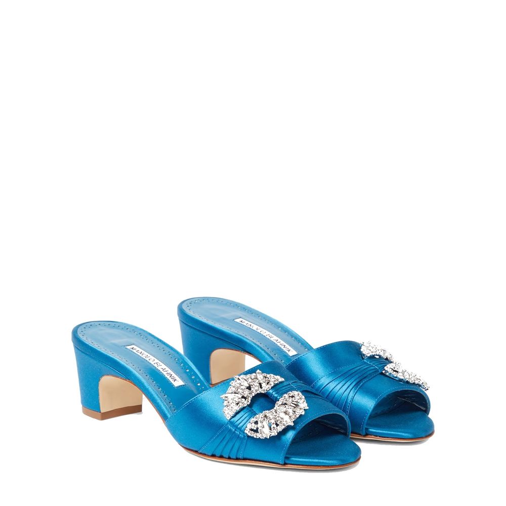 Manolo Blahnik Satin Prinap 050 Mules Glam Steals
