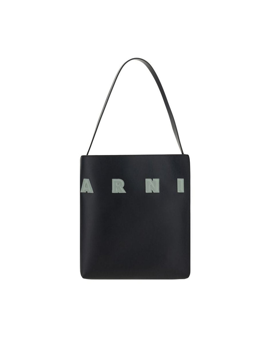 Marni Black Calf Leather Bos Taurus Shoulder Bag Glam Steals