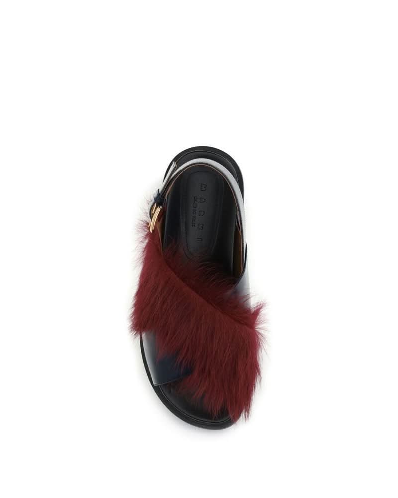Marni Calf Leather Bos Taurus Flat Sandals Sandals