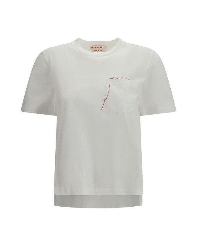 Marni White Cotton T-shirt Glam Steals