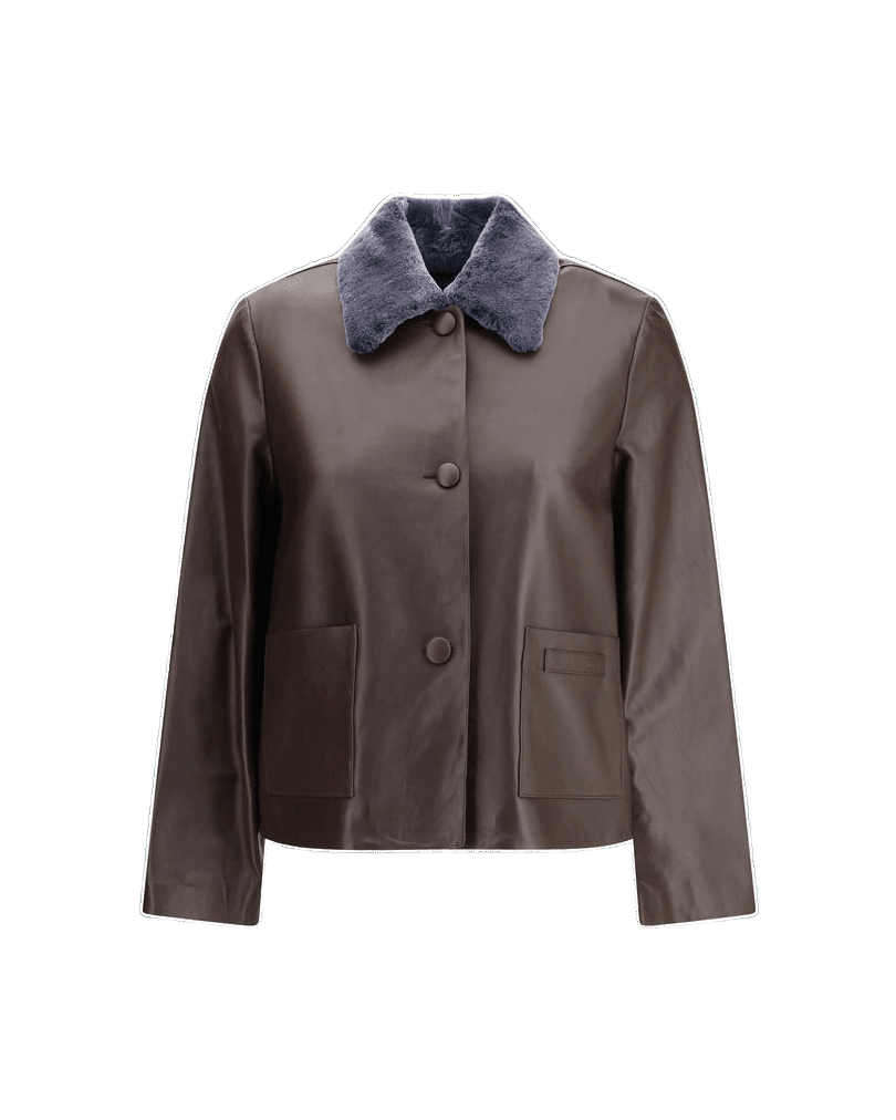 Marnie Brown Leather Jacket Coats & Jackets
