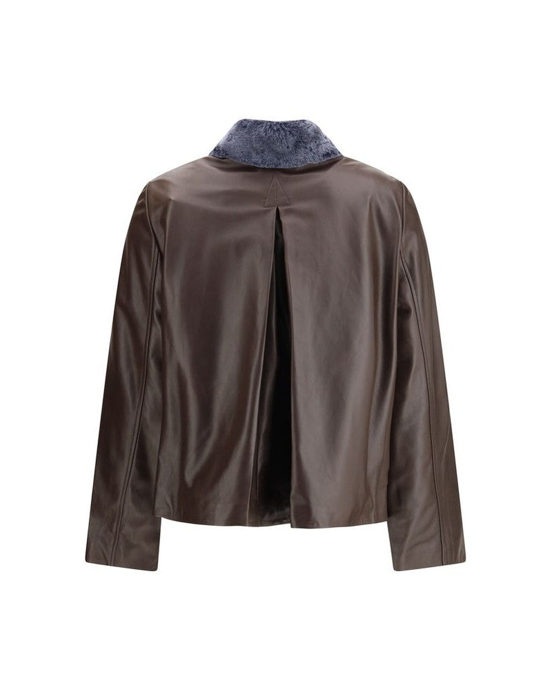 Marnie Brown Leather Jacket Coats & Jackets