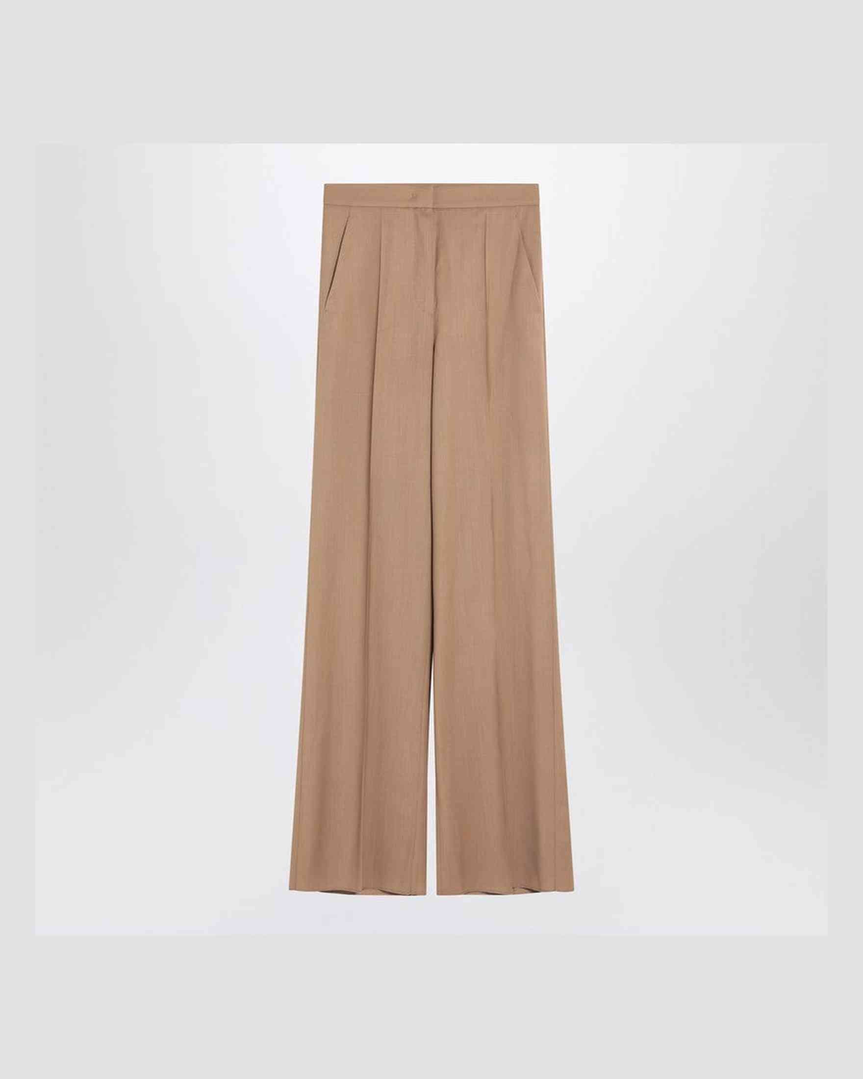 Max Mara Beige Wool Wide Trouser Glam Steals