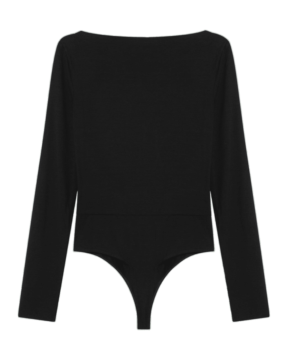 Max Mara Black Jersey Crossover Bodysuit Glam Steals