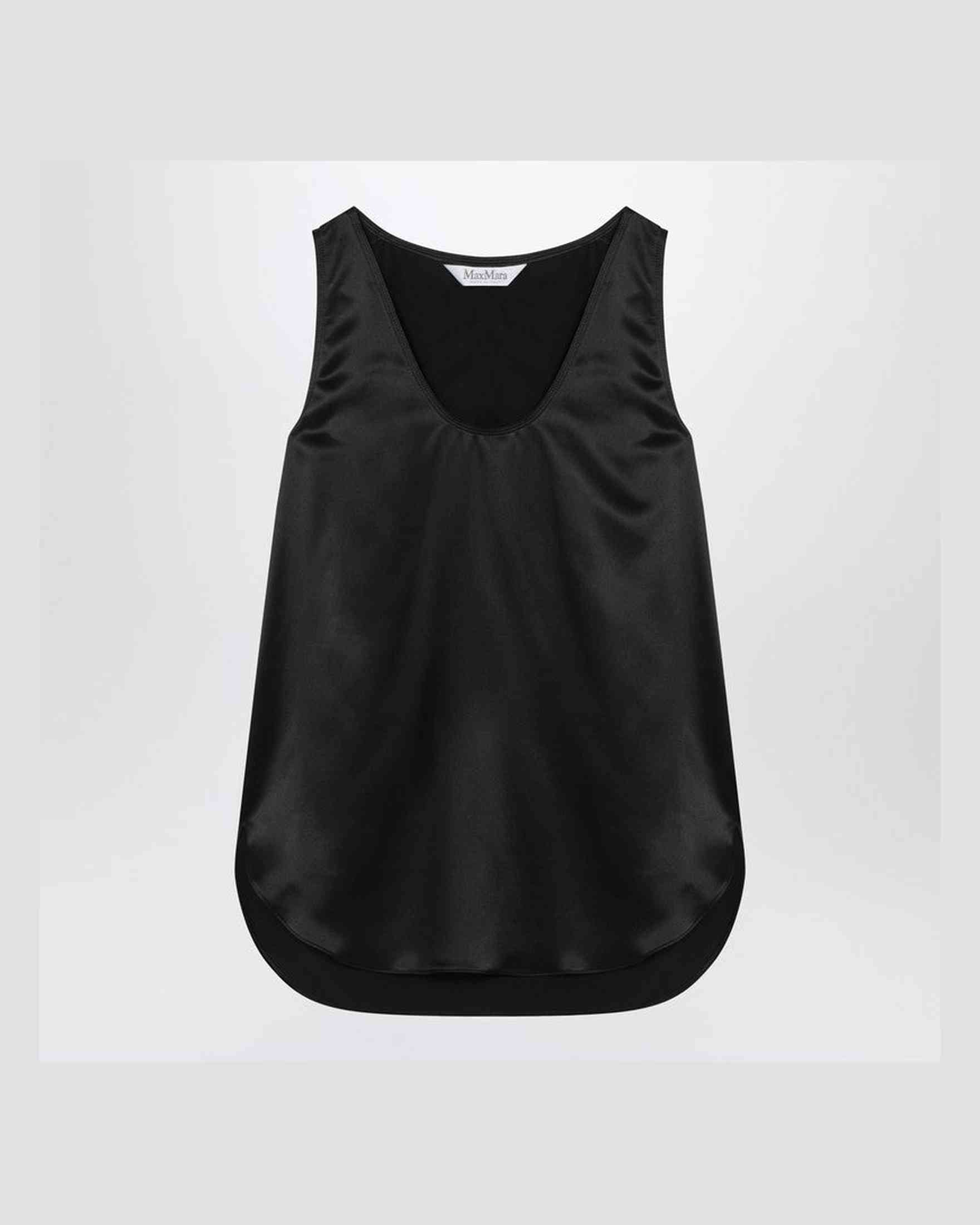 Max Mara Black Silk Top Satin Glam Steals
