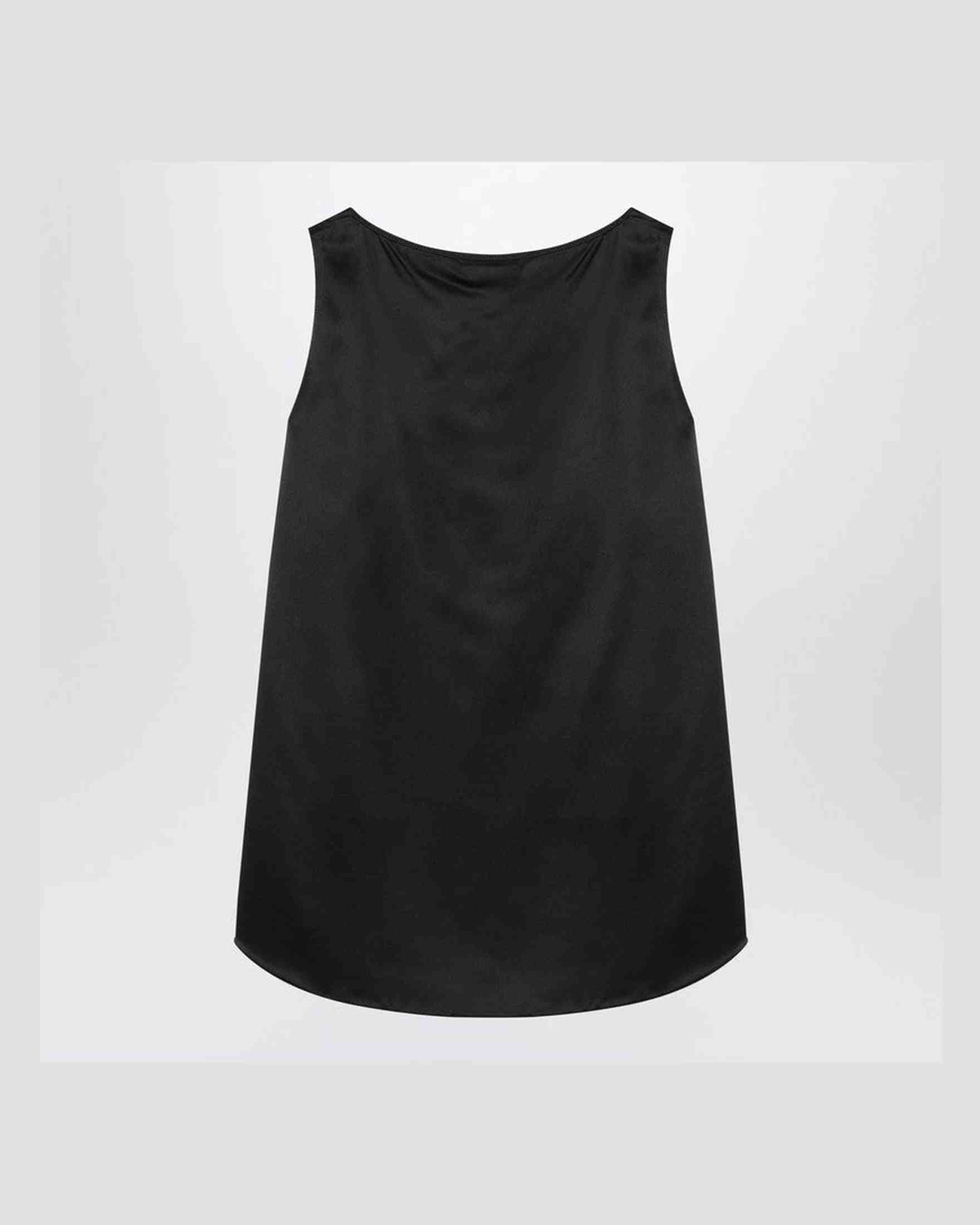 Max Mara Black Silk Top Satin Glam Steals