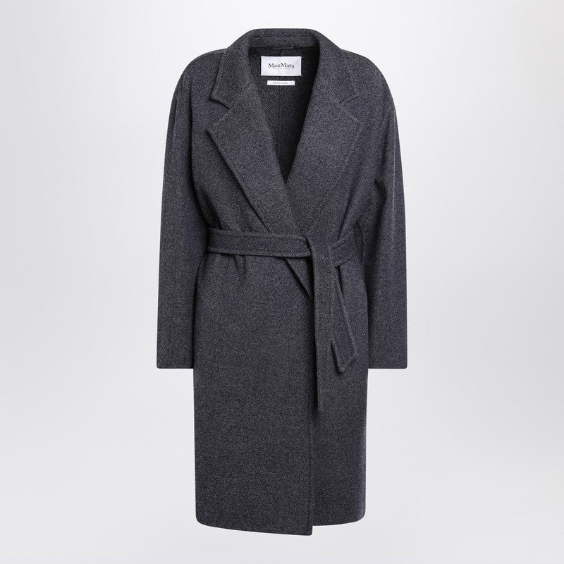 Max Mara Blue Wool Coat with Denim Effect Glam Steals