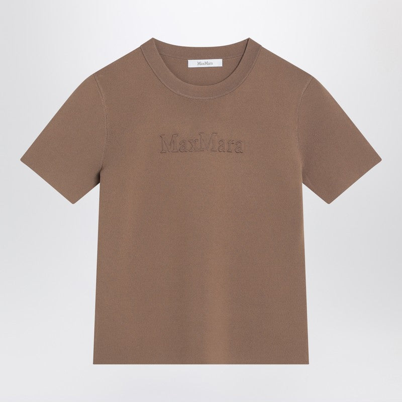 Max Mara Hazelnut Coloured T-shirt in Viscose Crêpe Glam Steals