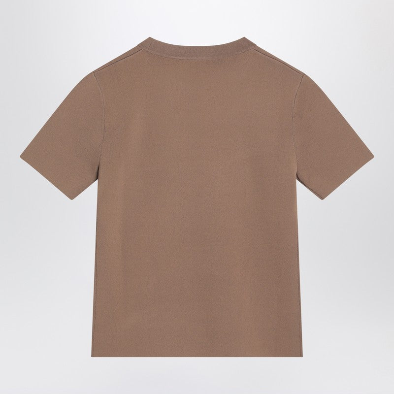Max Mara Hazelnut Coloured T-shirt in Viscose Crêpe Glam Steals