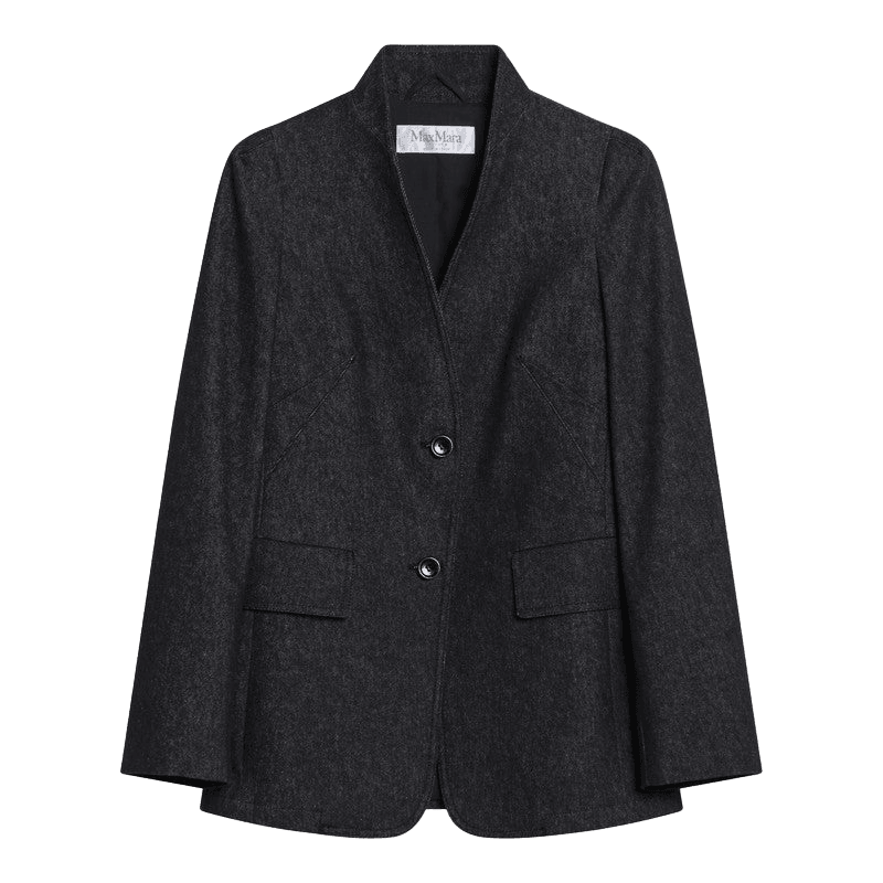 Max Mara Midnight Blue Cotton Jacket in Denim Effect Glam Steals