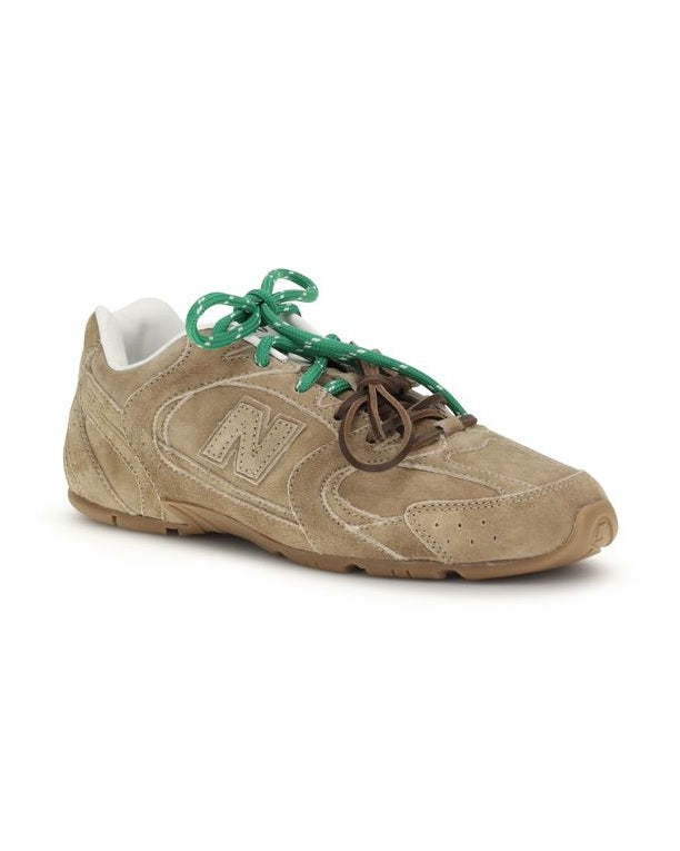 Miu Miu Beige Calf Leather Bos Taurus Athletic Sneakers Glam Steals