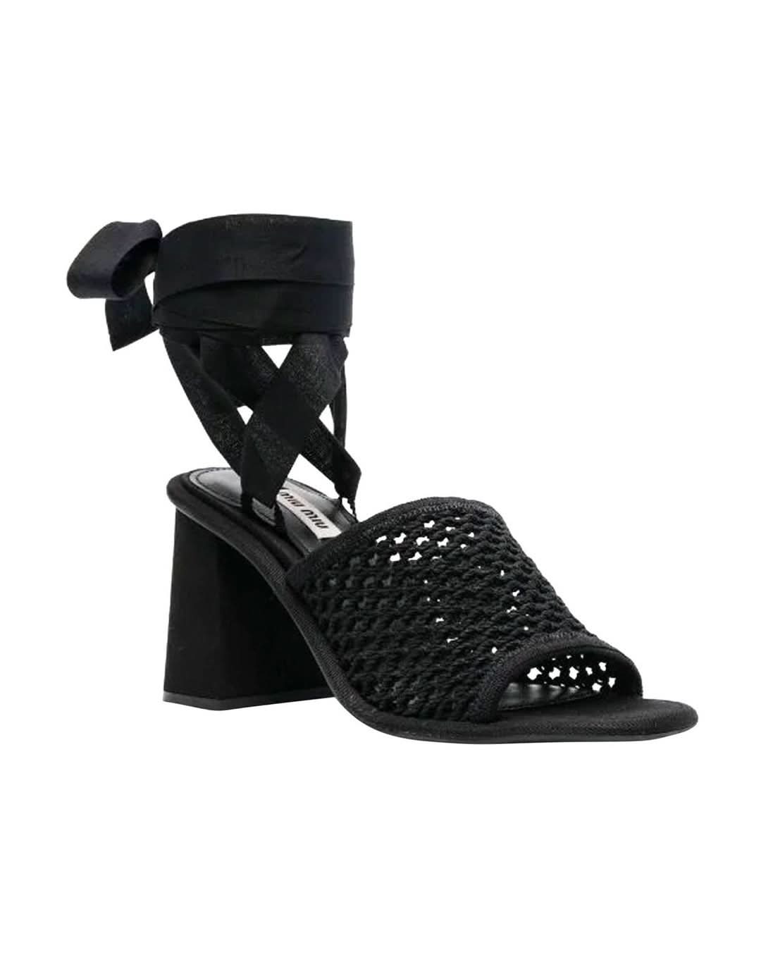 Miu Miu Black Strap Sandals Heels