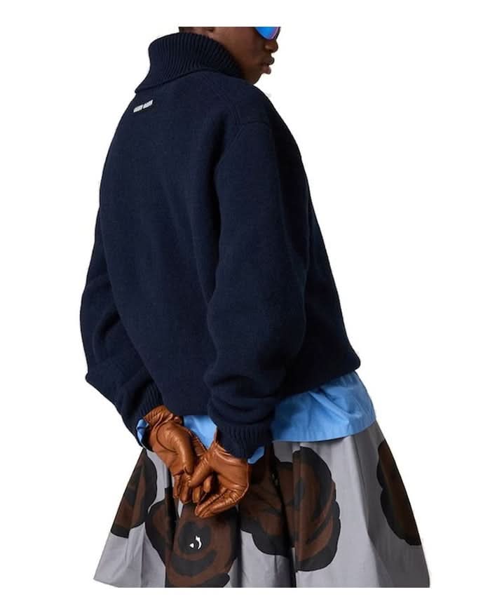 Miu Miu Blue Cashmere Turtleneck