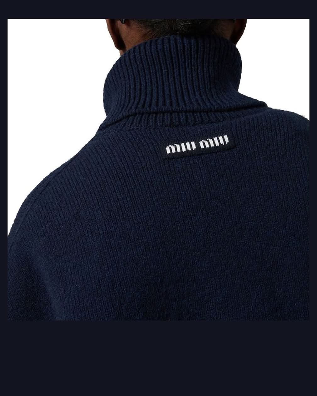 Miu Miu Blue Cashmere Turtleneck
