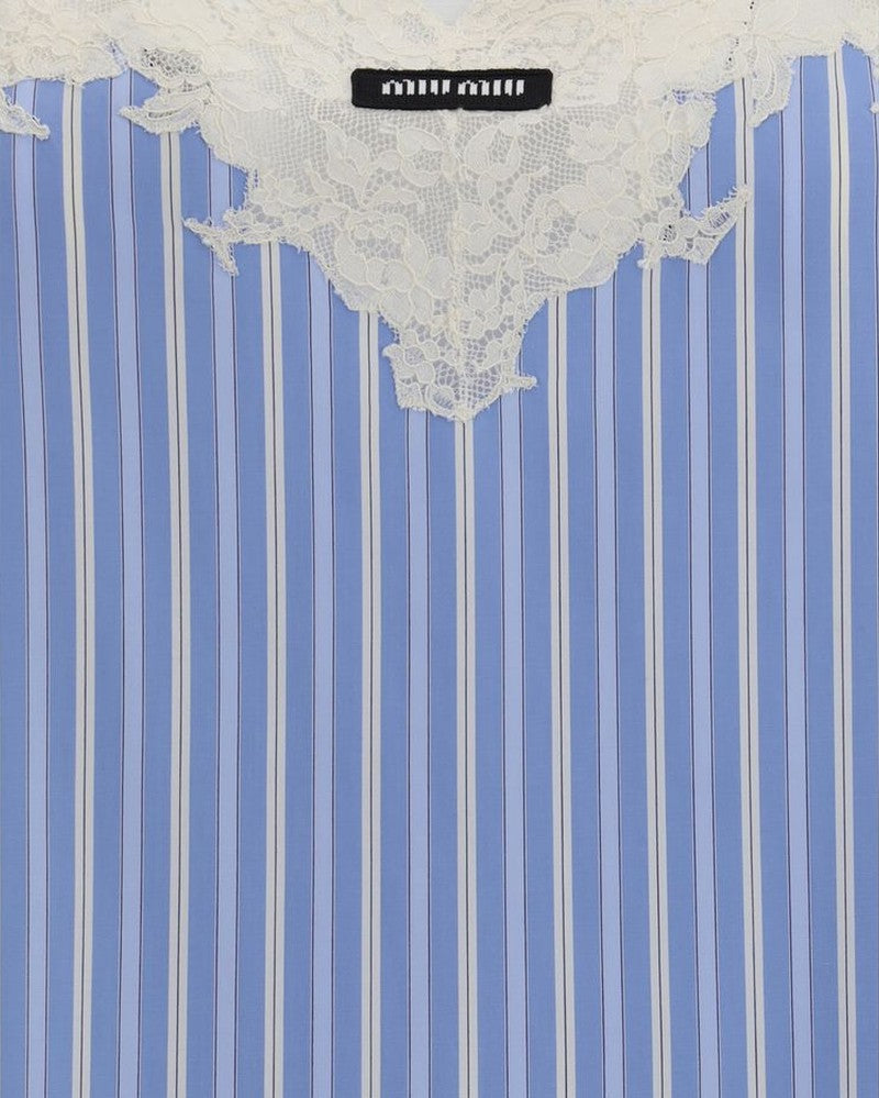 Miu Miu Blue Cotton Casual Dress Glam Steals