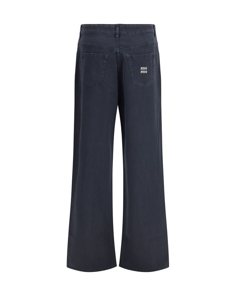 Miu Miu Blue Cotton Flared Jeans
