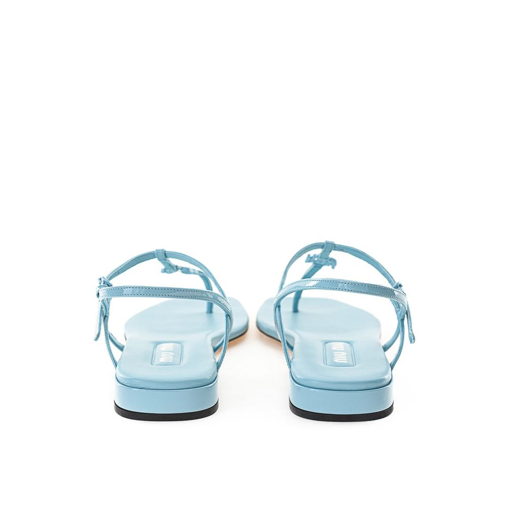 Miu Miu Blue Leather Patent Sandals Glam Steals
