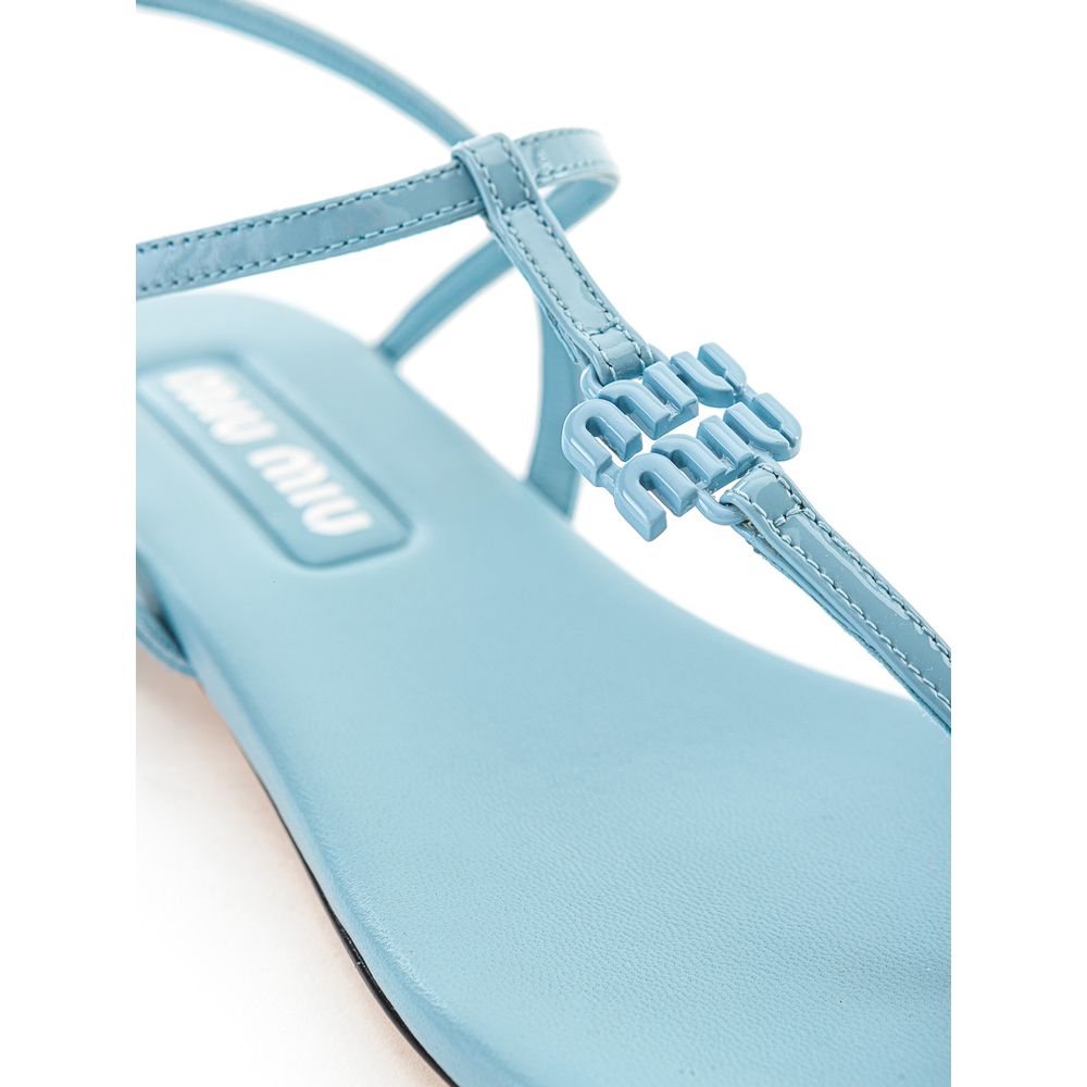 Miu Miu Blue Leather Patent Sandals Glam Steals
