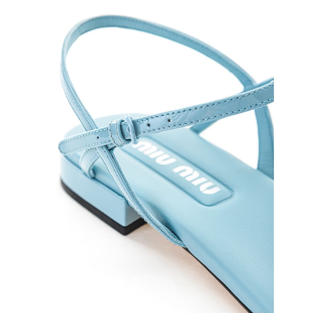Miu Miu Blue Leather Patent Sandals Glam Steals