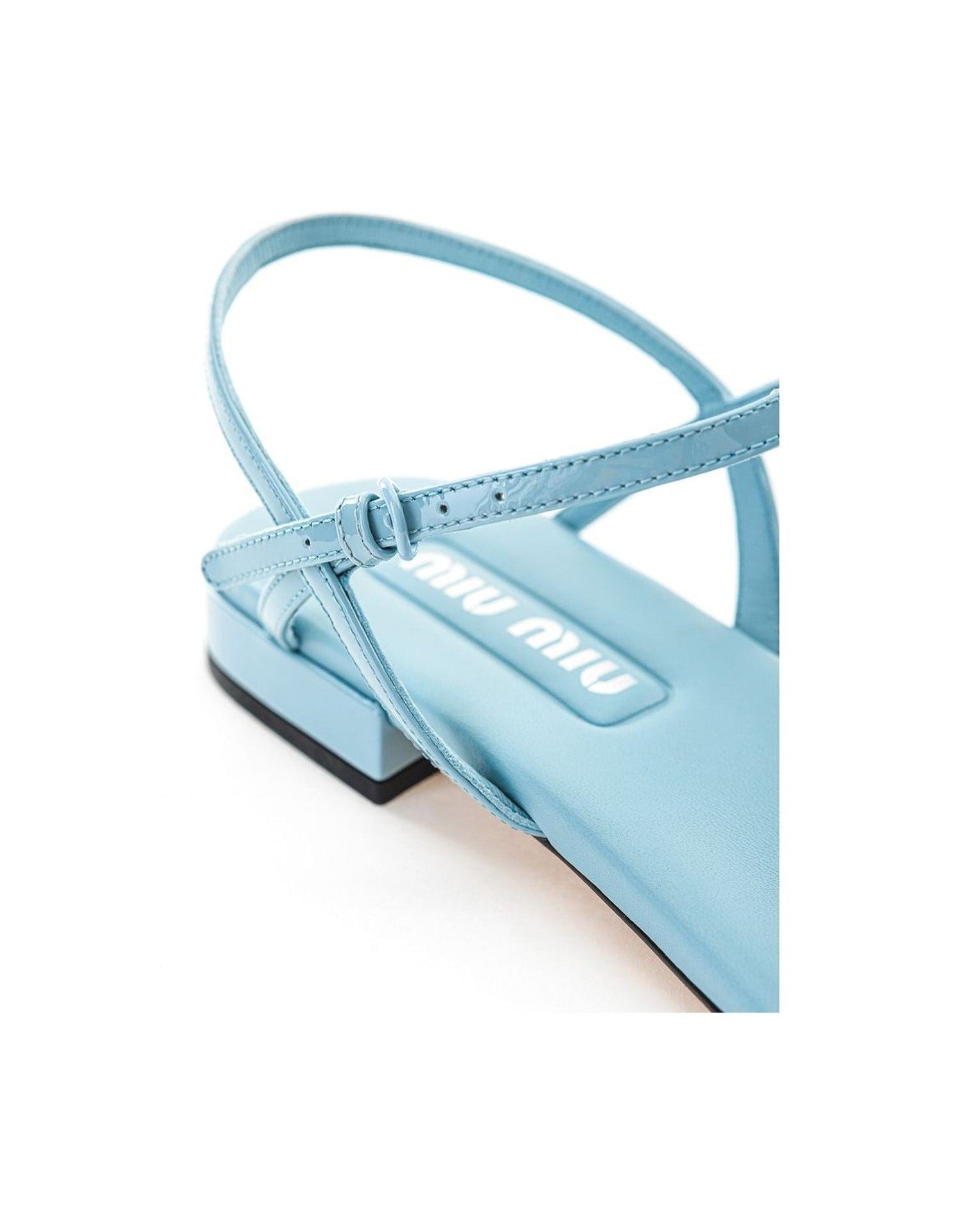 Miu Miu Blue Leather Patent Sandals Glam Steals