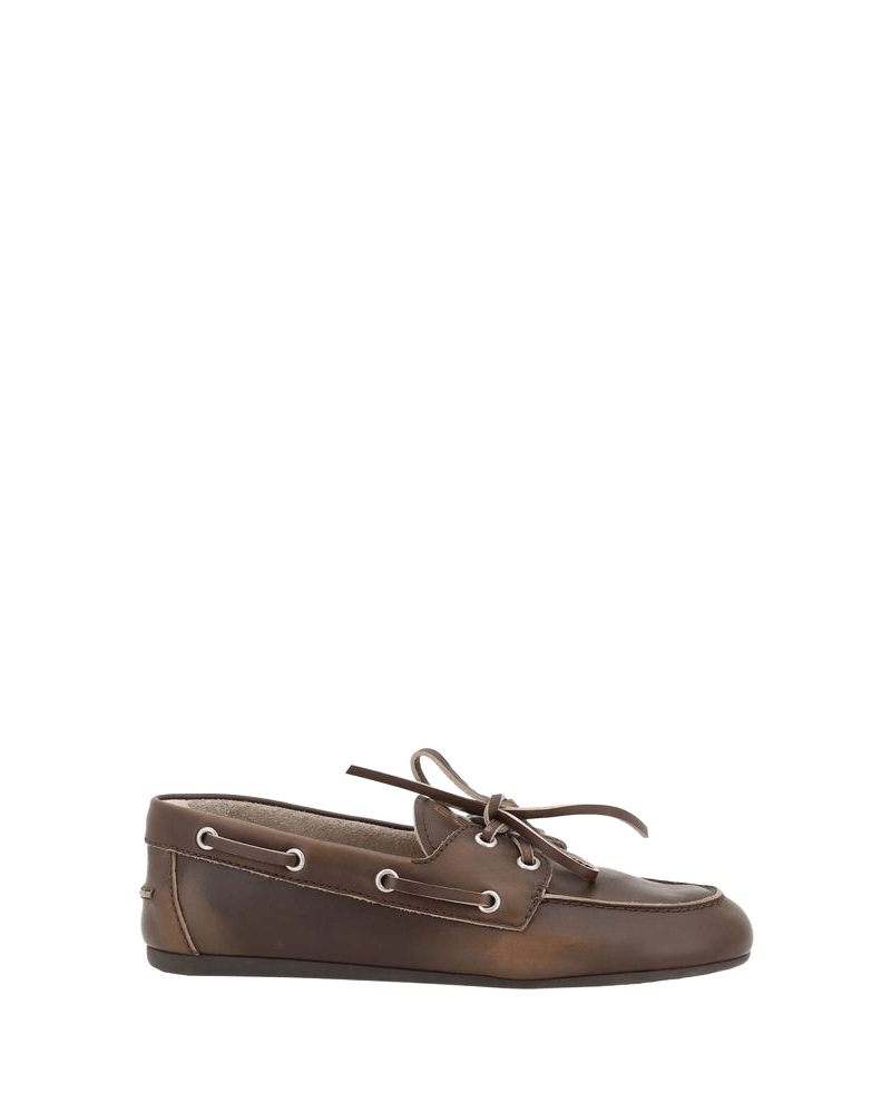 Miu Miu Brown Calf Leather Bos Taurus Slip On Loafers Glam Steals