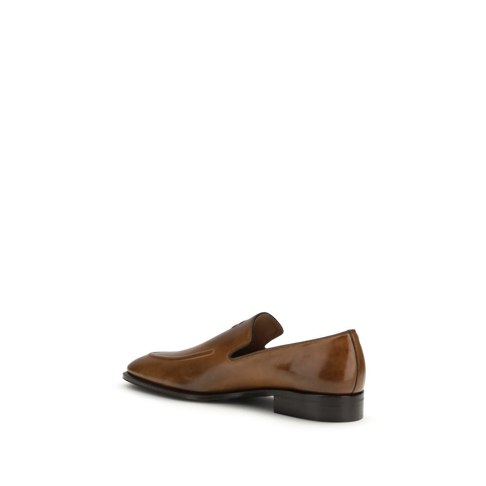 Miu Miu Brown Calf Leather Bos Taurus Slip On Loafers Glam Steals