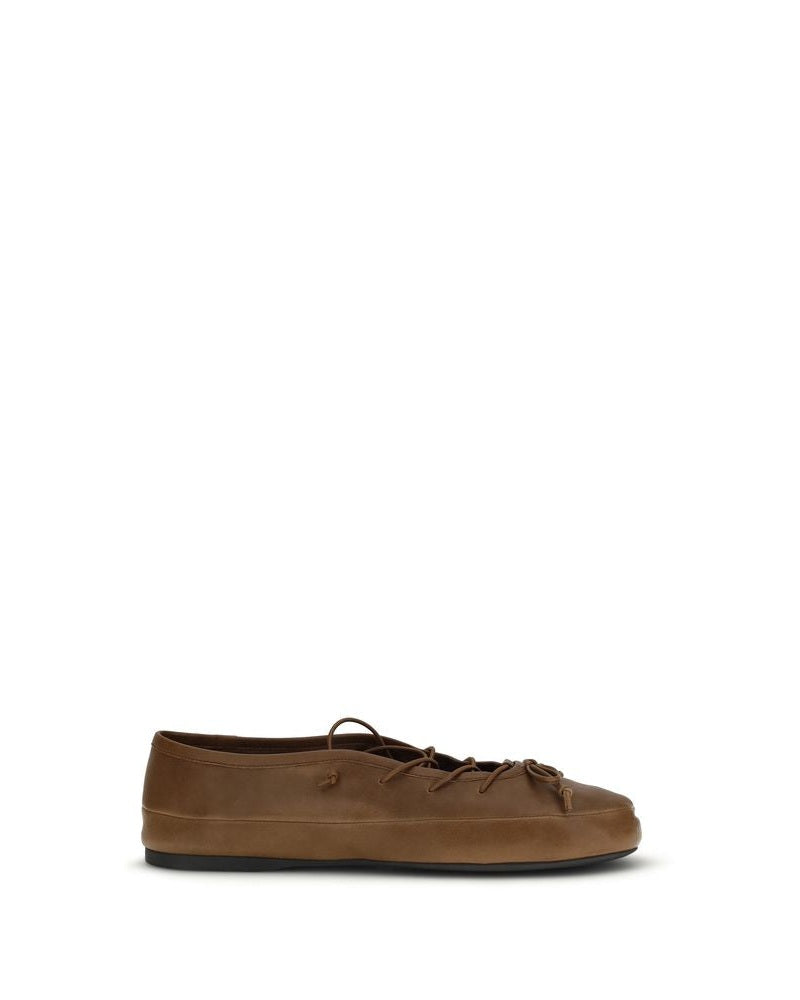Miu Miu Brown Lamb Ovis Aries Ballet Flats