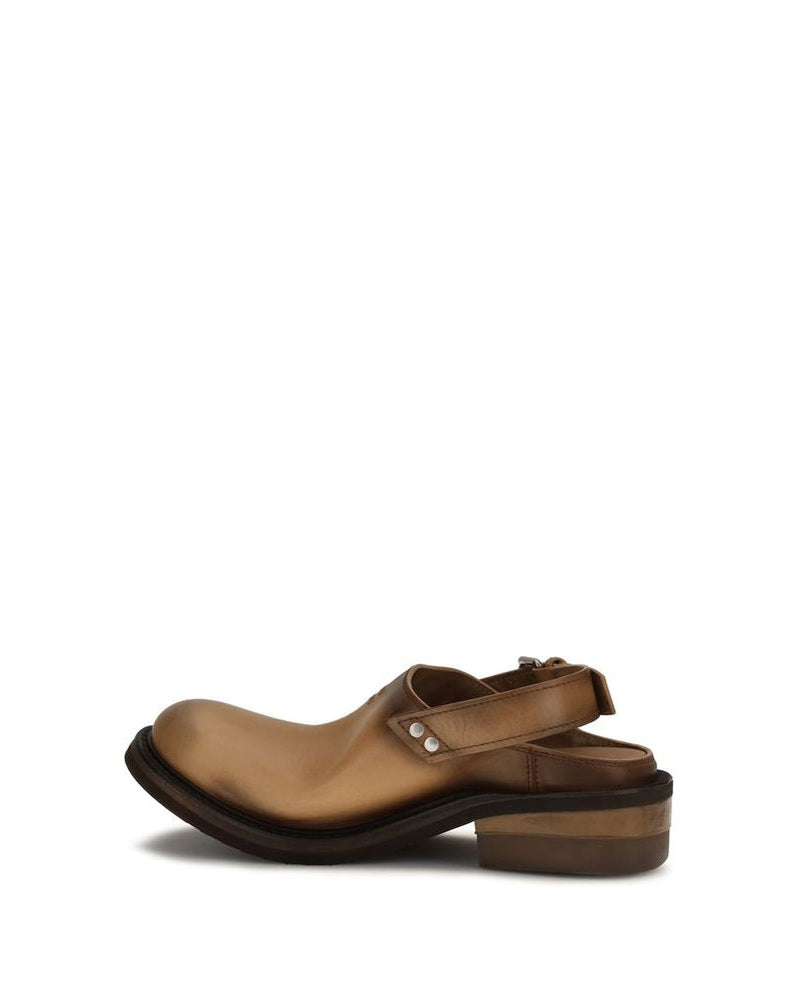 Miu Miu Brown Leather Calf Bos Taurus Mules Glam Steals