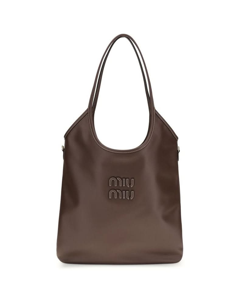 Miu Miu Brown Leather Calf Bos Taurus Shoulder Bag Glam Steals