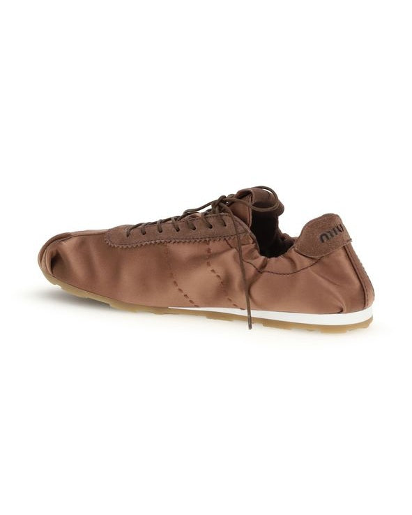 Miu Miu Brown Viscose Low Top Sneakers Glam Steals