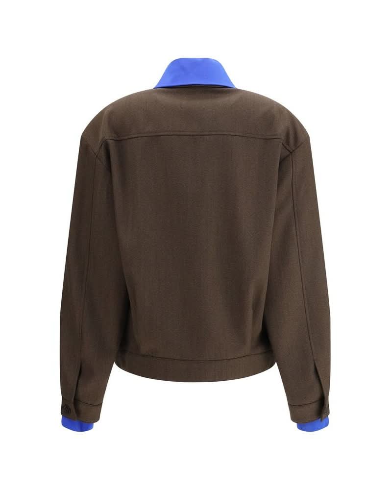 Miu Miu Brown Wool Fleece Bomber Jacket