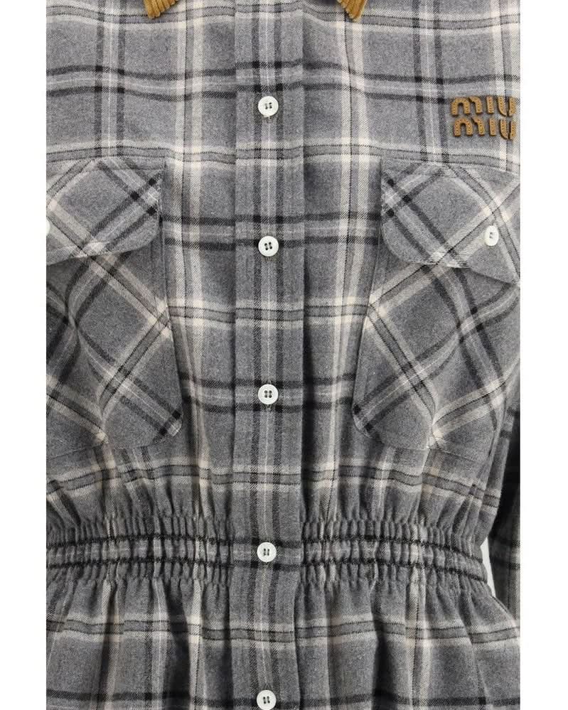 Miu Miu Gray Cotton Casual Dress