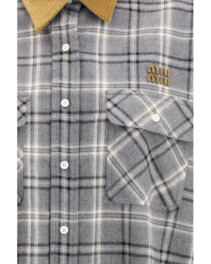 Miu Miu Gray Cotton Pattern Shirt