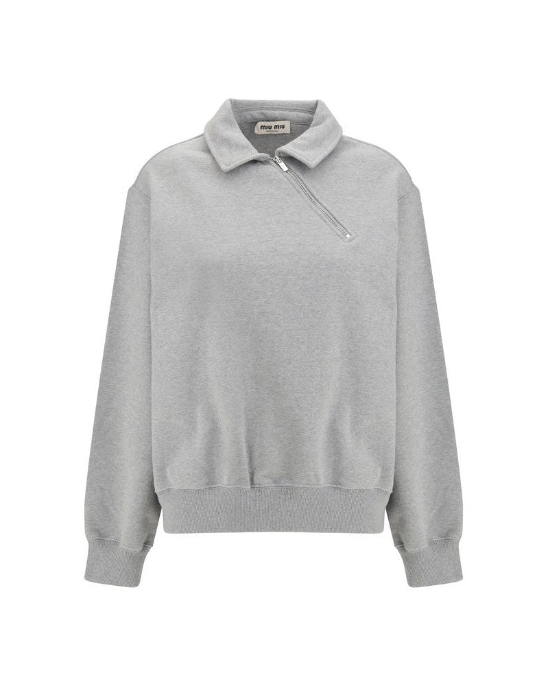 Miu Miu Gray Cotton Sweatshirt Glam Steals