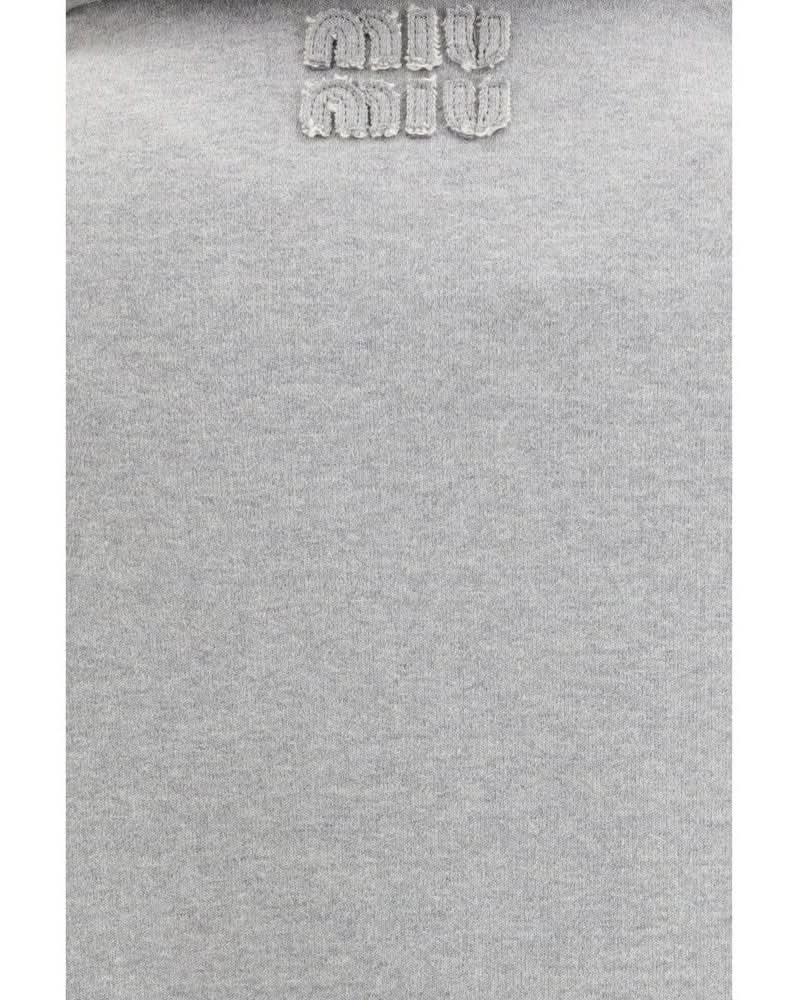 Miu Miu Gray Cotton Sweatshirt