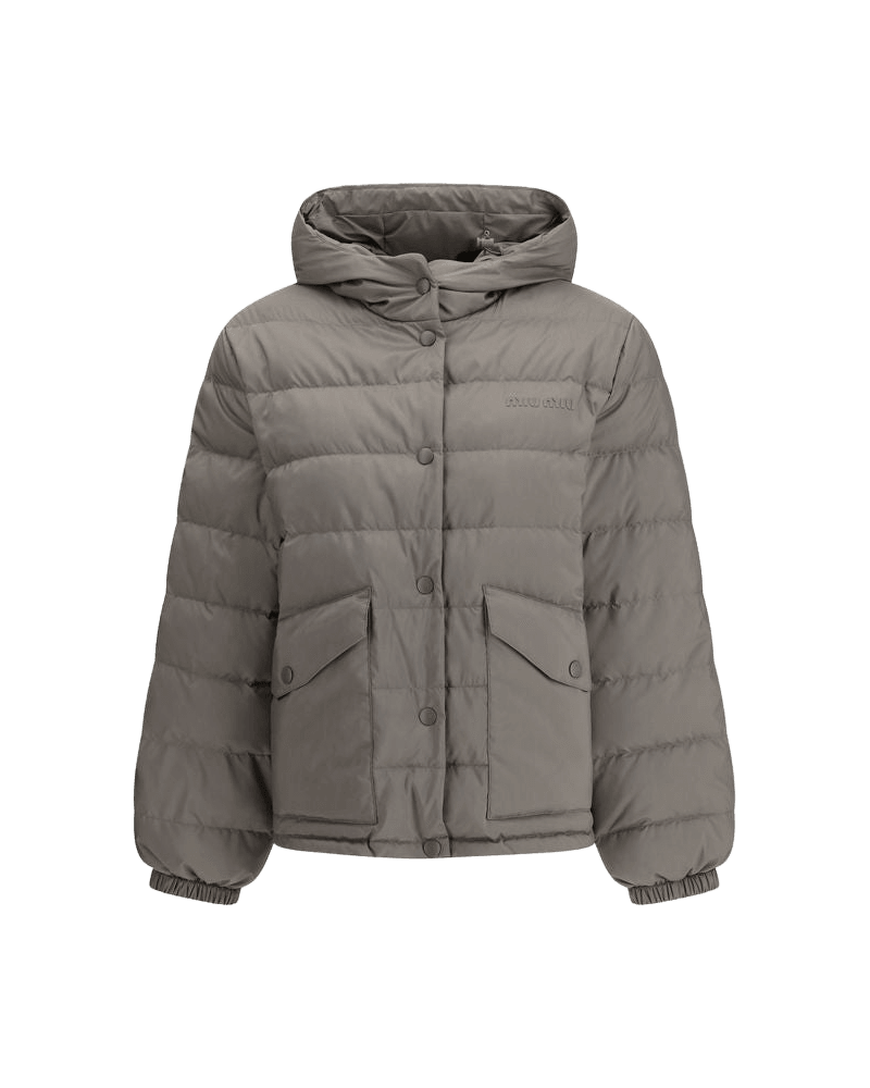 Miu Miu Gray Polyester Recycled Coat Glam Steals