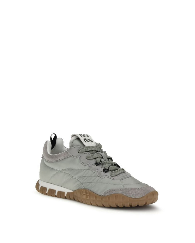 Miu Miu Gray Recycled Polyamide Athletic Sneakers Glam Steals