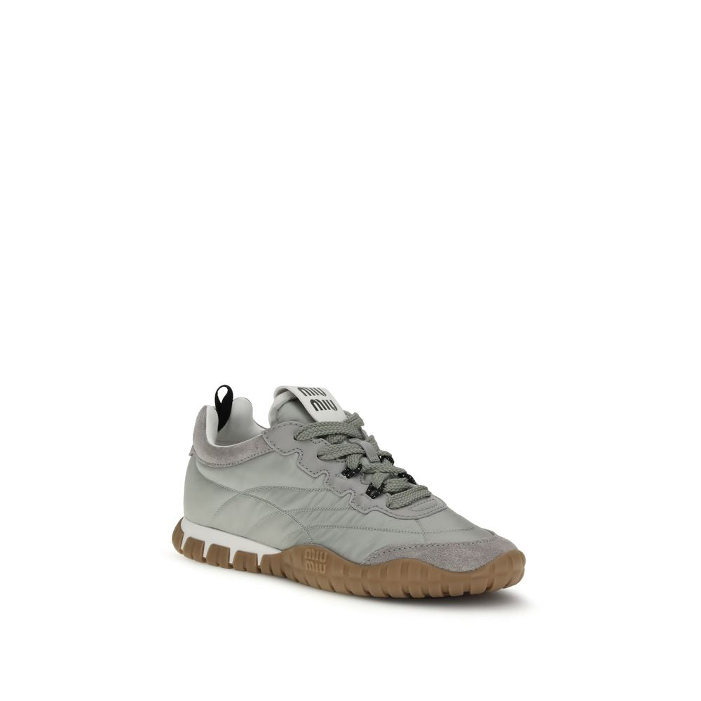 Miu Miu Gray Recycled Polyamide Athletic Sneakers Glam Steals