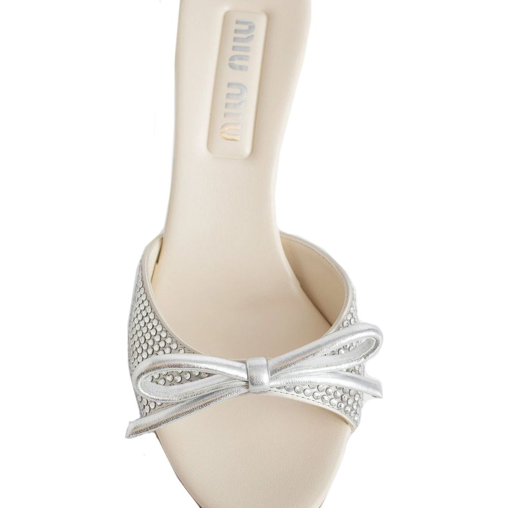 Miu Miu Leather Crystals Mules Glam Steals