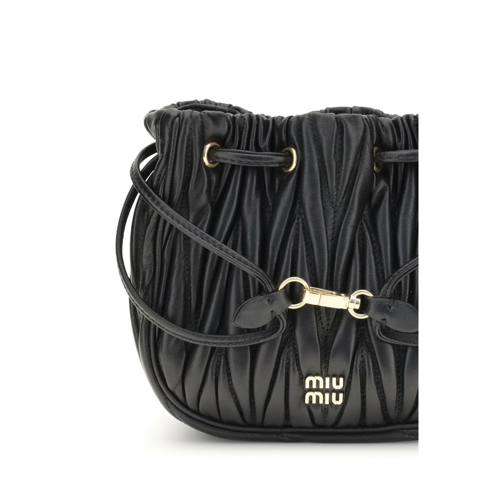 Miu Miu Leather Matelassé Nappa Pouch Glam Steals