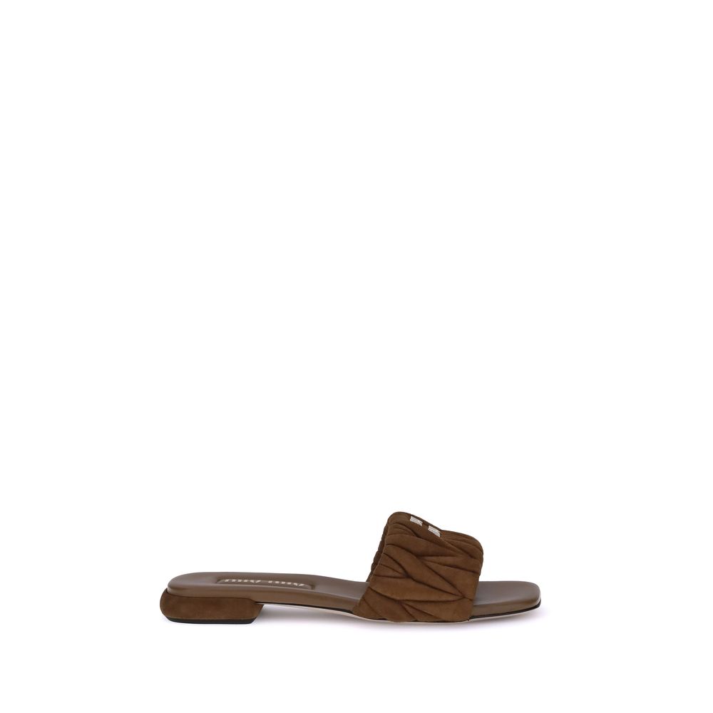 Miu Miu Leather Matelassé Nappa Sandals Glam Steals
