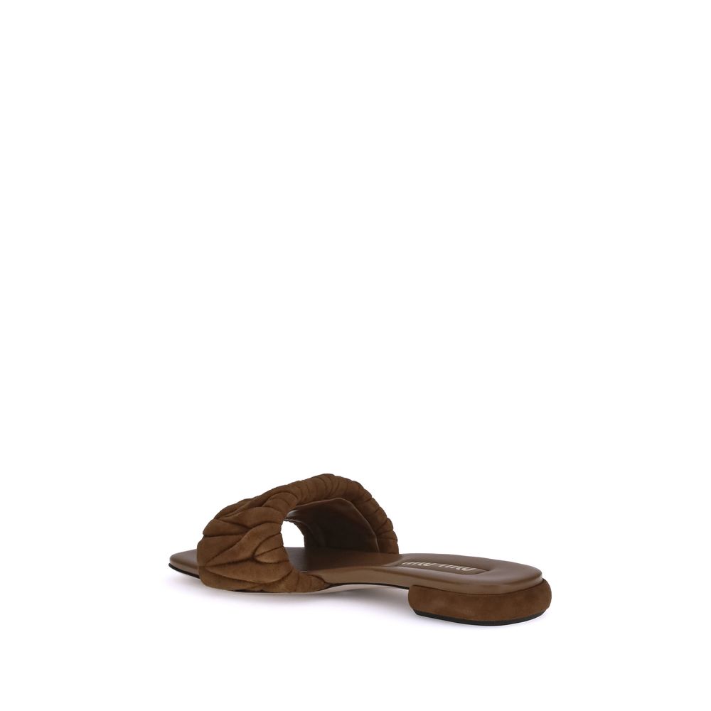 Miu Miu Leather Matelassé Nappa Sandals Glam Steals