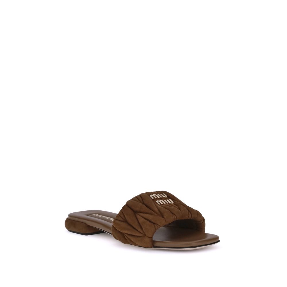 Miu Miu Leather Matelassé Nappa Sandals Glam Steals