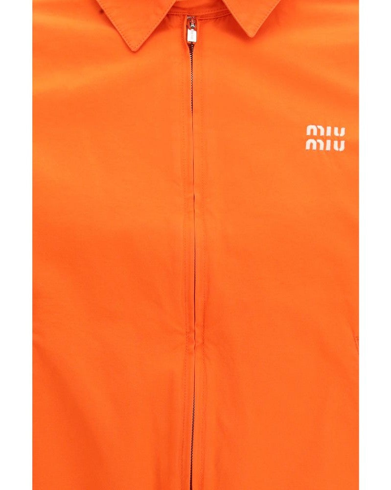 Miu Miu Orange Cotton Bomber Jacket Glam Steals