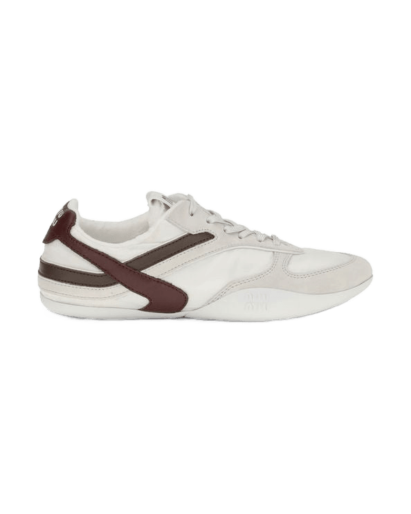 Miu Miu White Calf Leather Bos Taurus Athletic Sneakers Sneakers