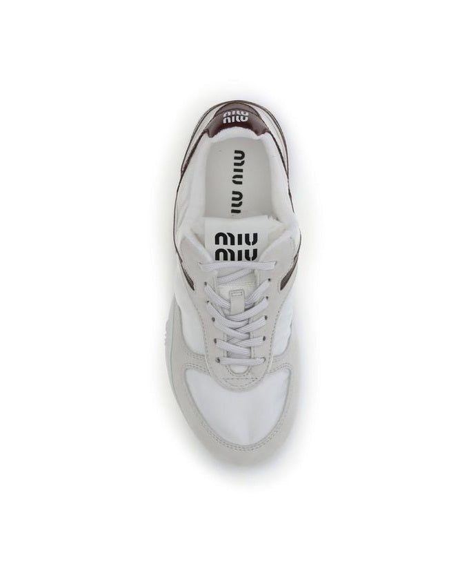 Miu Miu White Calf Leather Bos Taurus Athletic Sneakers Glam Steals