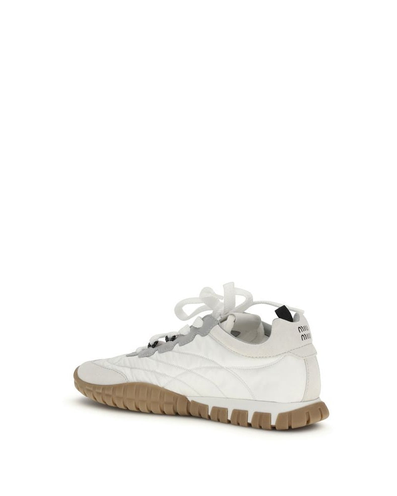 Miu Miu White Polyamide Athletic Sneakers