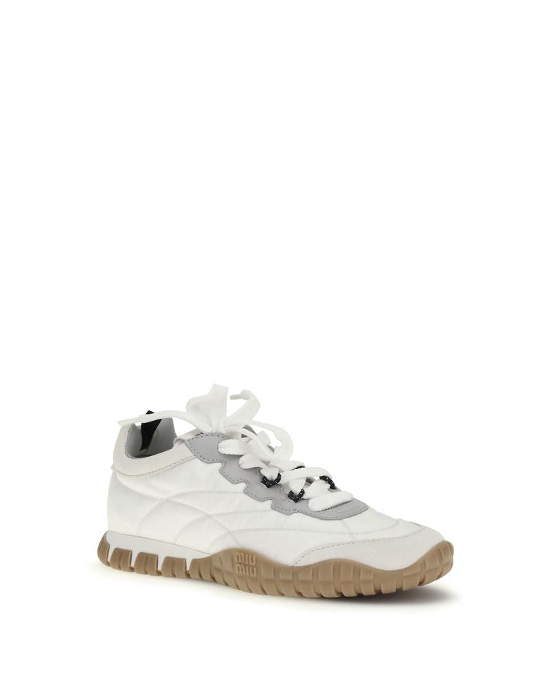 Miu Miu White Polyamide Athletic Sneakers