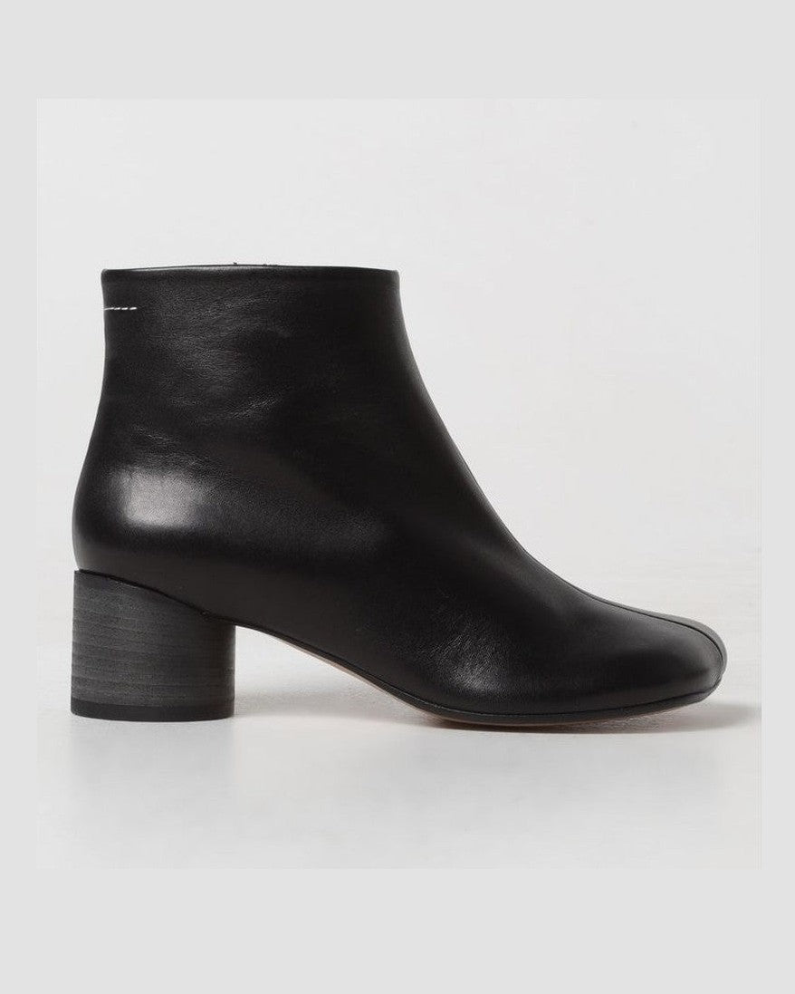 Mm6 Maison Margiela Black Leather Ankle Boots Glam Steals